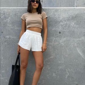 PRINCESS POLLY - BEACH HOUSE SHORTS OFF WHITE